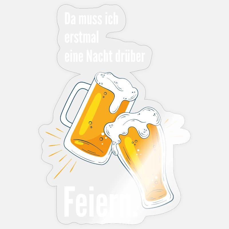 Da muss ich erst einmal eine Nacht drüber schlafen - Sticker Größe S (10 x 10 cm) - Transparent glänzend