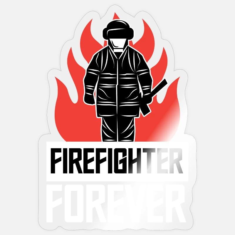 Pompier Pompier Déclaration d’incendie Sauveteur - Sticker taille S (10 x 10 cm) - brillant transparent