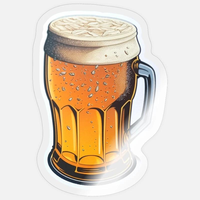 Bier - Sticker Größe S (10 x 10 cm) - Transparent glänzend
