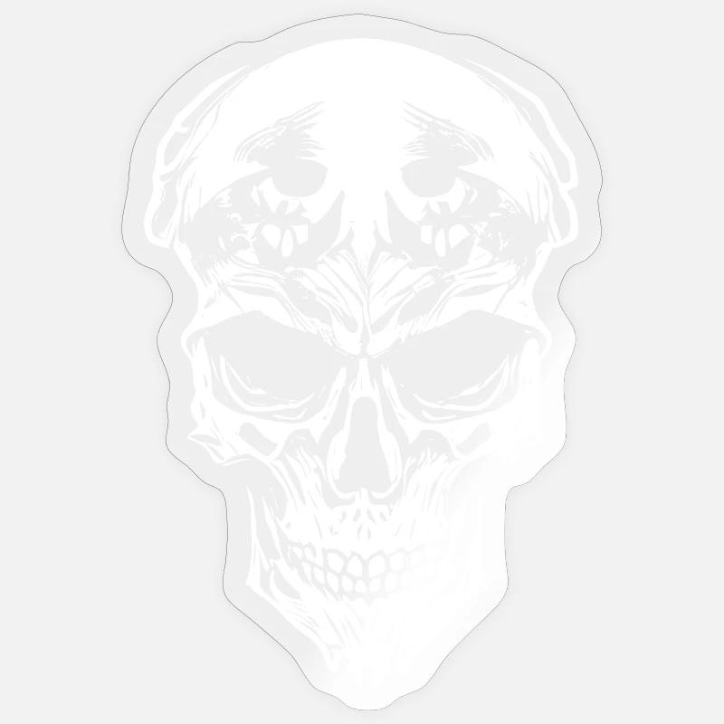 Crâne - Sticker taille S (10 x 10 cm) - brillant transparent
