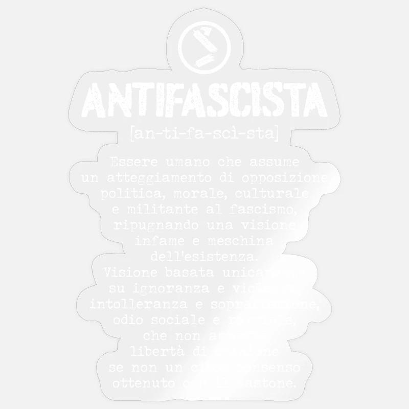 Définition antifasciste - Sticker taille S (10 x 10 cm) - brillant transparent