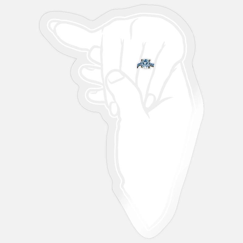 Engagement Wedding Ring Hand - Sticker size S (10 x 10 cm) - transparent glossy