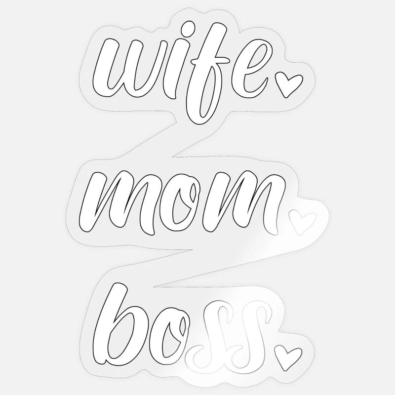 Mama Mutter Muttertag Ehefrau Boss Familie Herz Sticker Größe S (10 x 10 cm)