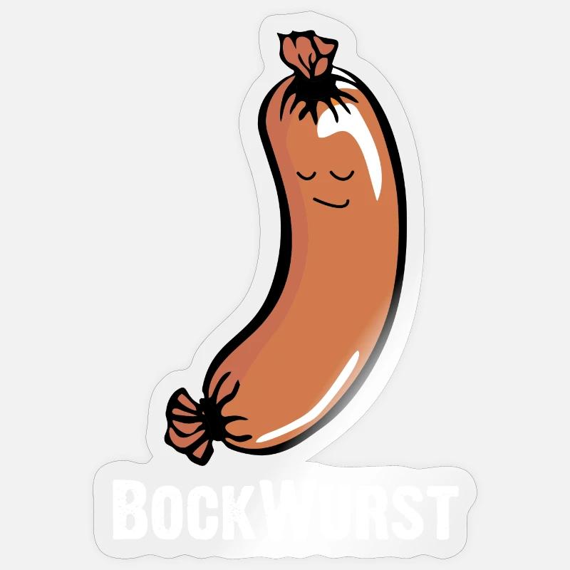 Bockwurst, Augsburger, Knackwurst oder Brühwurst Sticker Größe S (10 x 10 cm)