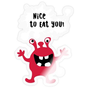 Monster Cool Comics Quotes Funny Fun - Sticker size S (10 x 10 cm) - transparent glossy - Front