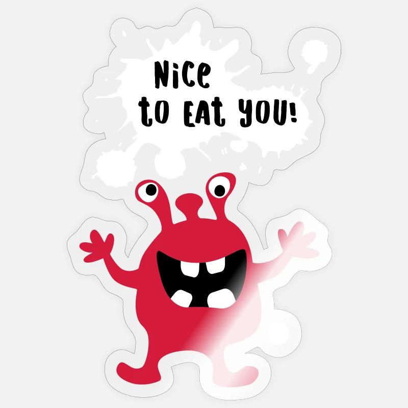 Monster Cool Comics Quotes Funny Fun Sticker size S (10 x 10 cm)