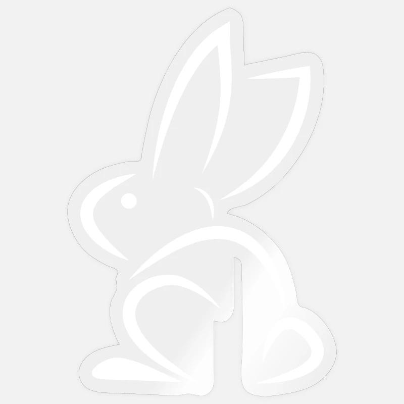 lapin blanc Sticker taille S (10 x 10 cm)