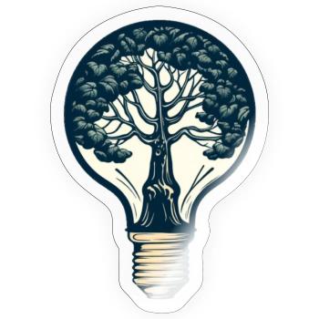 Der Baum in der Lampe - Sticker Größe S (10 x 10 cm) - Transparent glänzend - Vorne