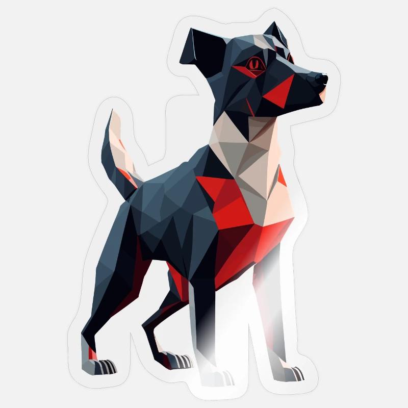 Hunde Polygon Design Sticker Größe S (10 x 10 cm)