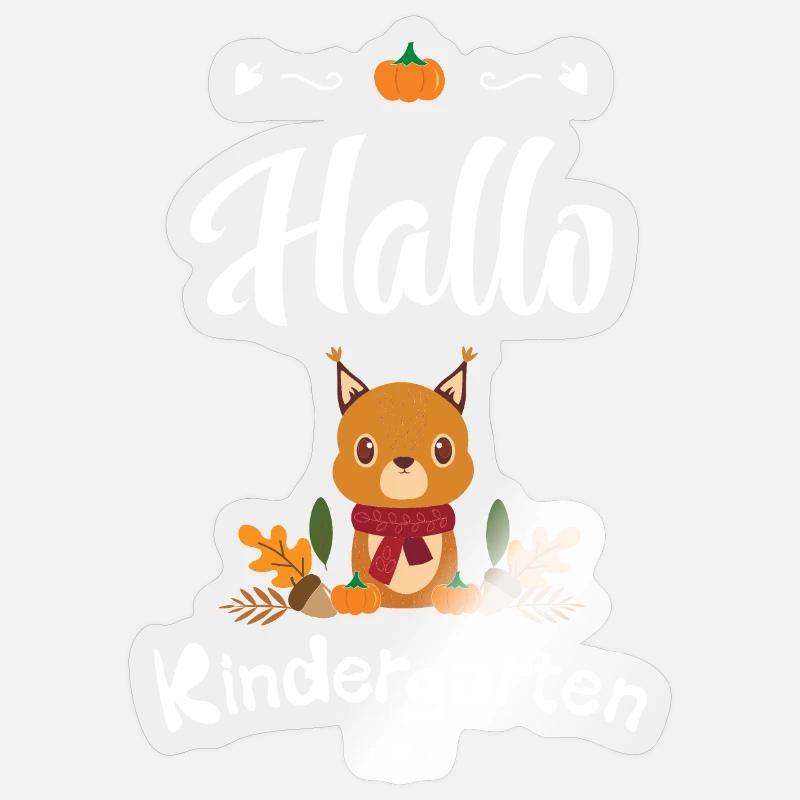 süßes Eichhörnchen Design mit Herbstmotiven Sticker Größe S (10 x 10 cm)