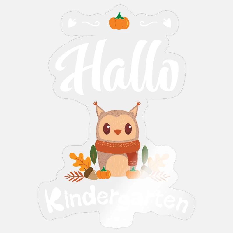 süßes Eulen Design mit Herbstmotiven Sticker Größe S (10 x 10 cm)