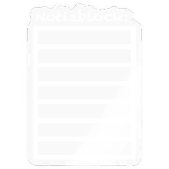 Notizblock Design inkl. Linien - Sticker Größe S (10 x 10 cm) - Transparent glänzend - Vorne