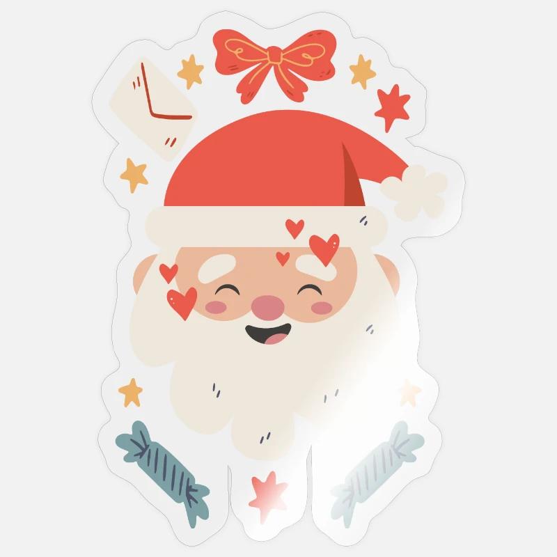 Joyeux Père Noël - Sticker taille S (10 x 10 cm) - brillant transparent