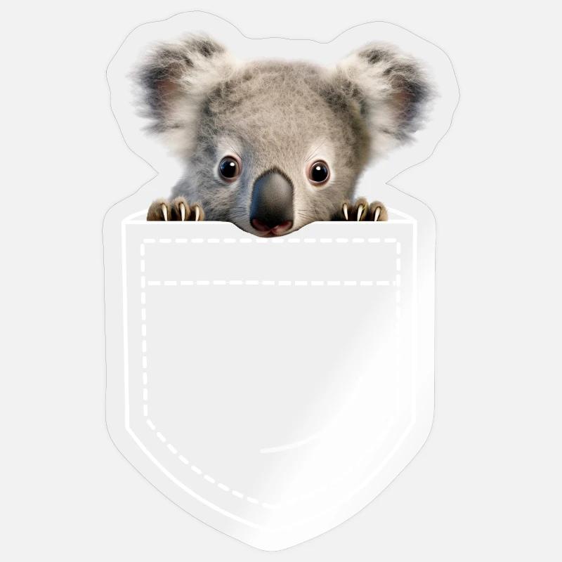 Koala Koala Ours - Sticker taille S (10 x 10 cm) - brillant transparent