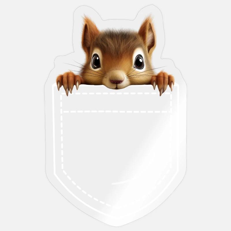 Écureuil - Sticker taille S (10 x 10 cm) - brillant transparent