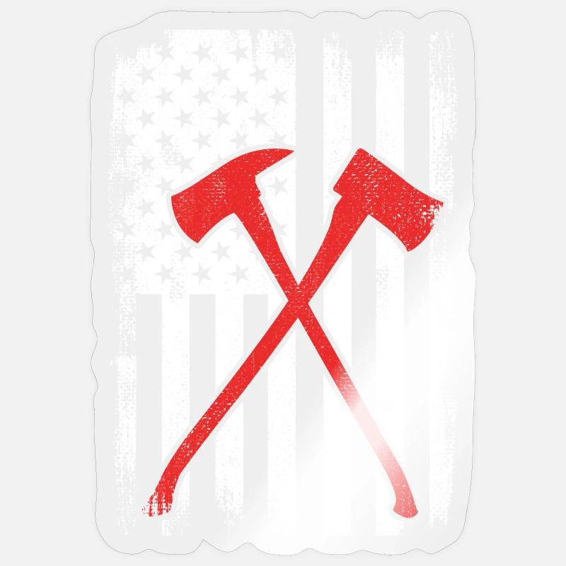 USA Fire Brigade - Sticker size S (10 x 10 cm) - transparent glossy