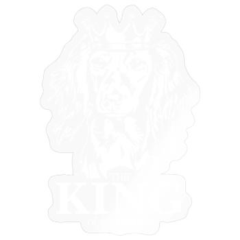 Langhaardackel King of everything Spruch Hunde - Sticker Größe S (10 x 10 cm) - Transparent glänzend - Vorne
