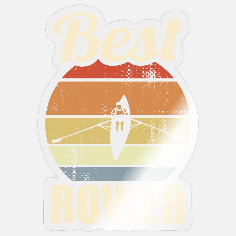 Lustiger Ruderer - Sticker Größe S (10 x 10 cm) - Transparent glänzend