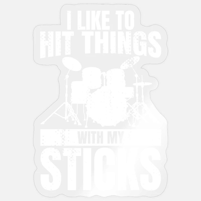 Lustiger Drummer Witz - Sticker Größe S (10 x 10 cm) - Transparent glänzend