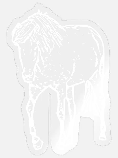 weißes Pferd weiß Pferde T-shirt Geschenk Reiter - Sticker Größe S (10 x 10 cm) - Transparent glänzend