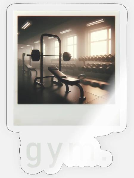 Gym Vibe Retro Foto - Sticker Größe S (10 x 10 cm) - Transparent glänzend