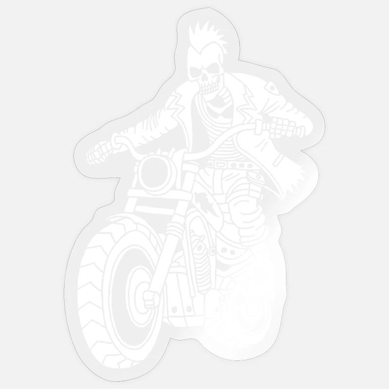 The White Biker from Hell Sticker size S (10 x 10 cm)