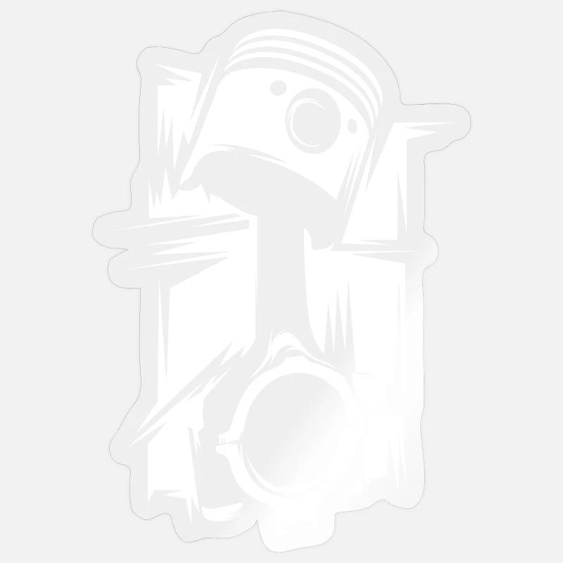 Piston illustration tuning engines workshop icon Sticker size S (10 x 10 cm)