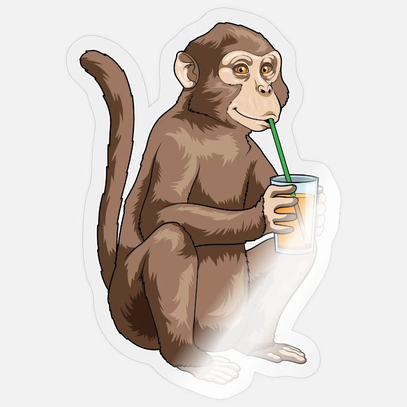Monkey Juice - Sticker size S (10 x 10 cm) - transparent glossy