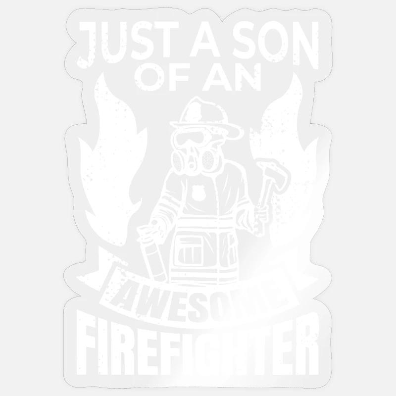 Fils de pompier - Sticker taille S (10 x 10 cm) - brillant transparent