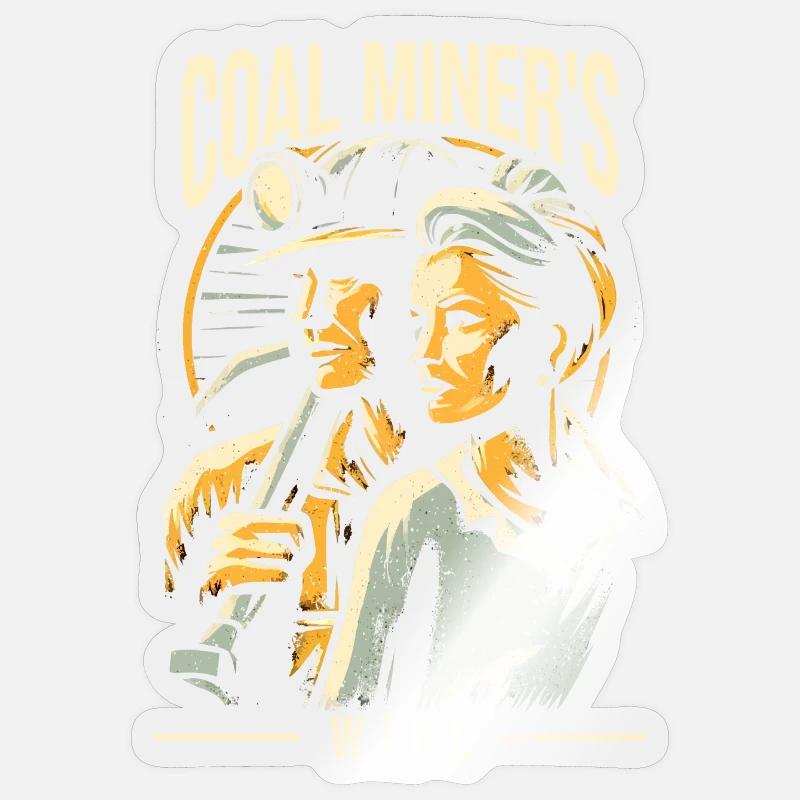 Kohle Bergarbeiter Ehefrau Geschenk Sticker Größe S (10 x 10 cm)