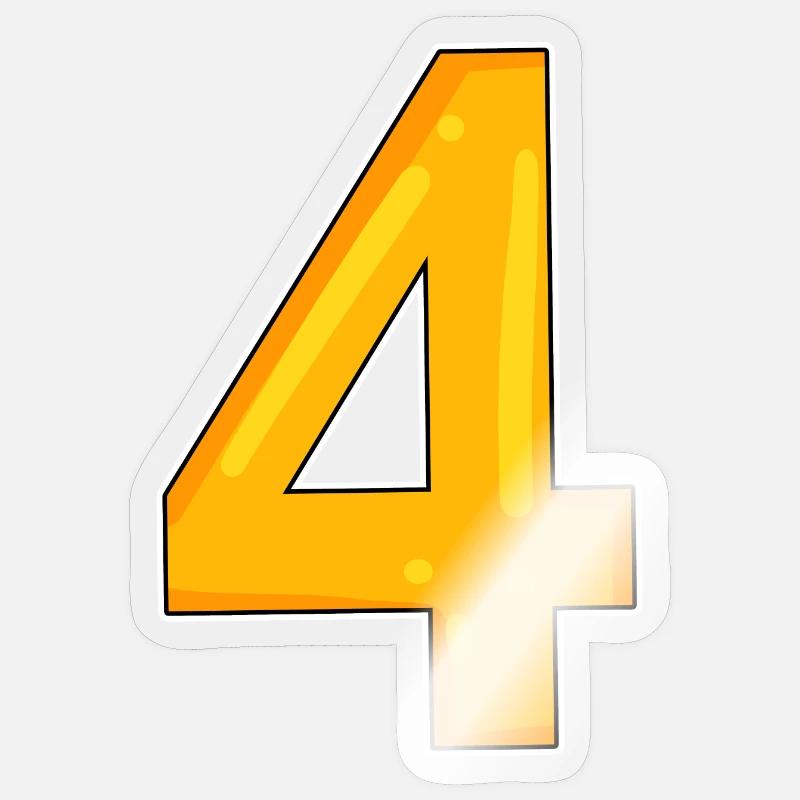4 yellow - Sticker size S (10 x 10 cm) - transparent glossy