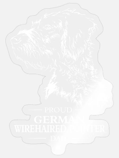German Wirehaired Pointer Dad Hunde Hund Wilsigns - Sticker Größe S (10 x 10 cm) - Transparent glänzend