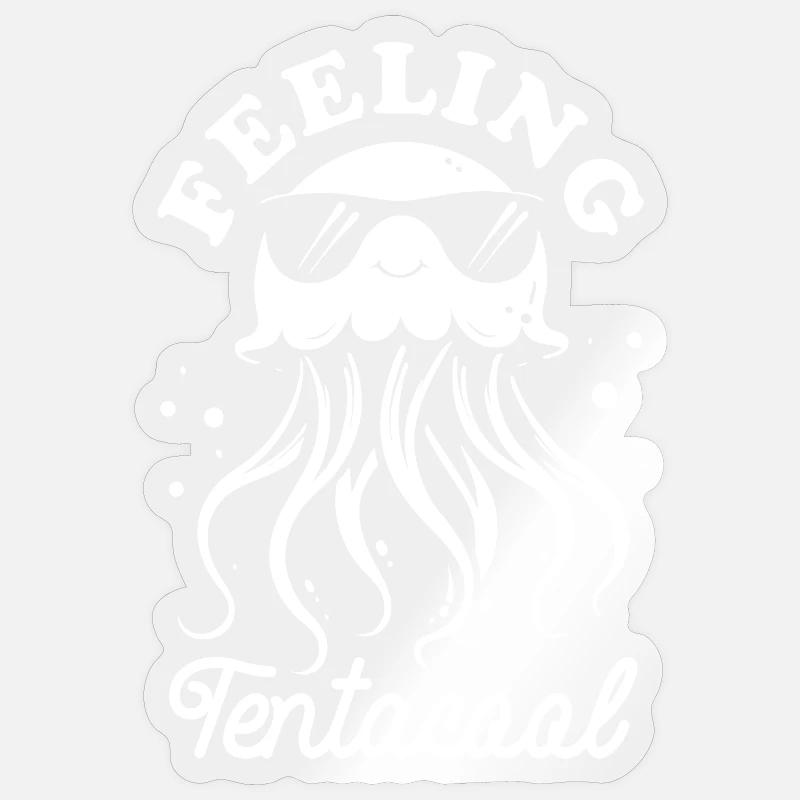 Feeling Tentacool - Jellyfish with Tentacles Sticker size S (10 x 10 cm)