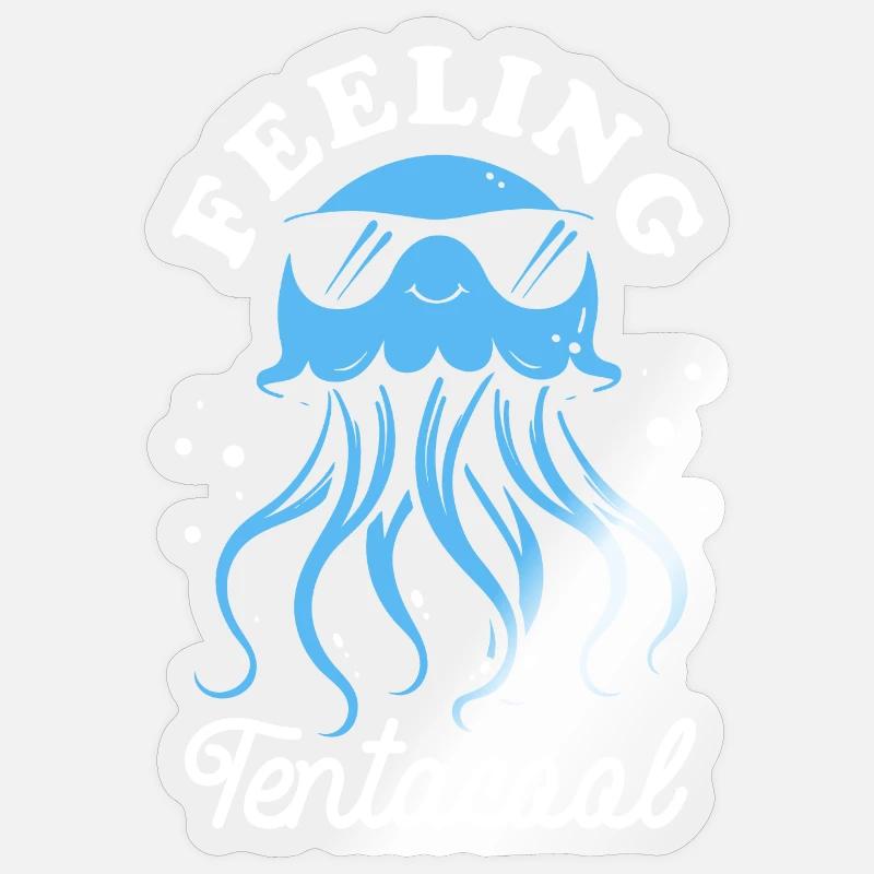 Feeling Tentacool - Méduse avec des tentacules Sticker taille S (10 x 10 cm)
