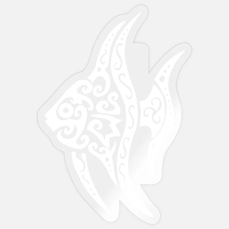 White tropical fish Sticker size S (10 x 10 cm)