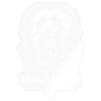 Havanese Dad Hunde Hund Havaneser Wilsigns - Sticker Größe S (10 x 10 cm) - Transparent glänzend - Vorne
