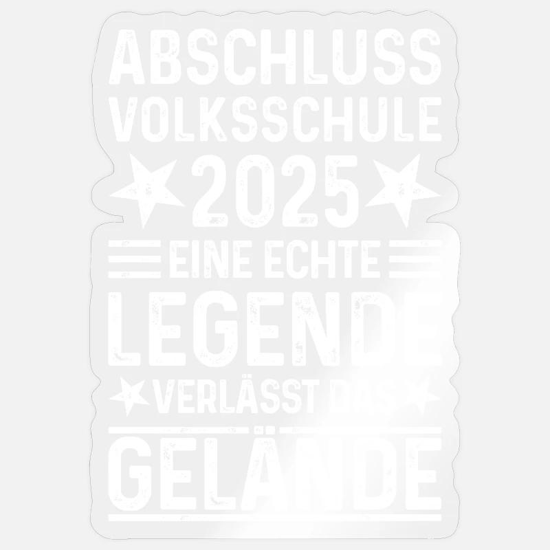Abschluss 2025 Volksschule - Sticker Größe S (10 x 10 cm) - Transparent glänzend