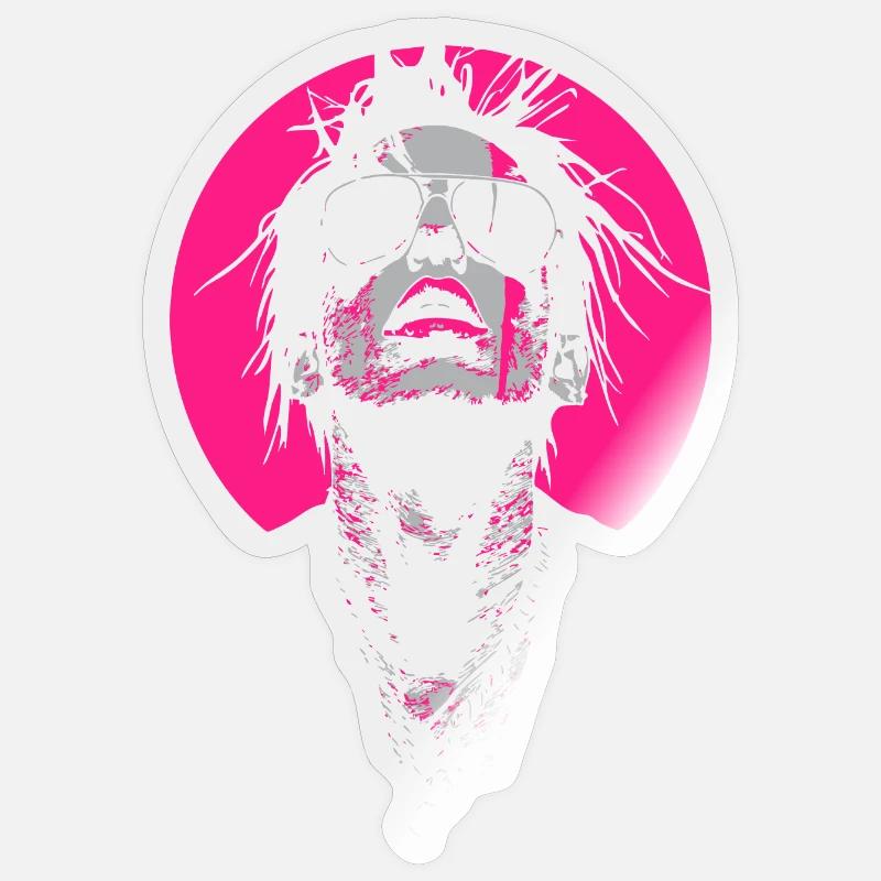 Mec gothique rose cool - Sticker taille S (10 x 10 cm) - brillant transparent
