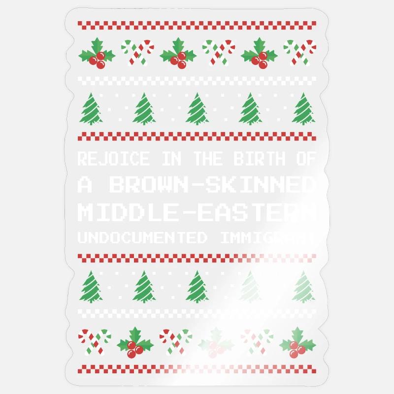 Christmas - Jesus Middle-Eastern Immigrant I - Sticker size S (10 x 10 cm) - transparent glossy