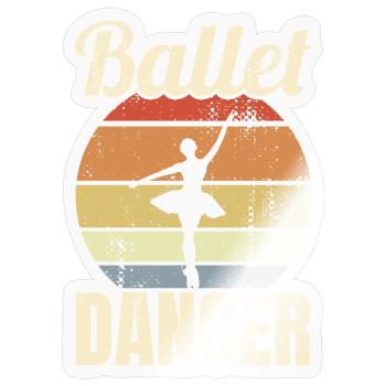Danseuse de ballet vintage - Sticker taille S (10 x 10 cm) - brillant transparent - Devant
