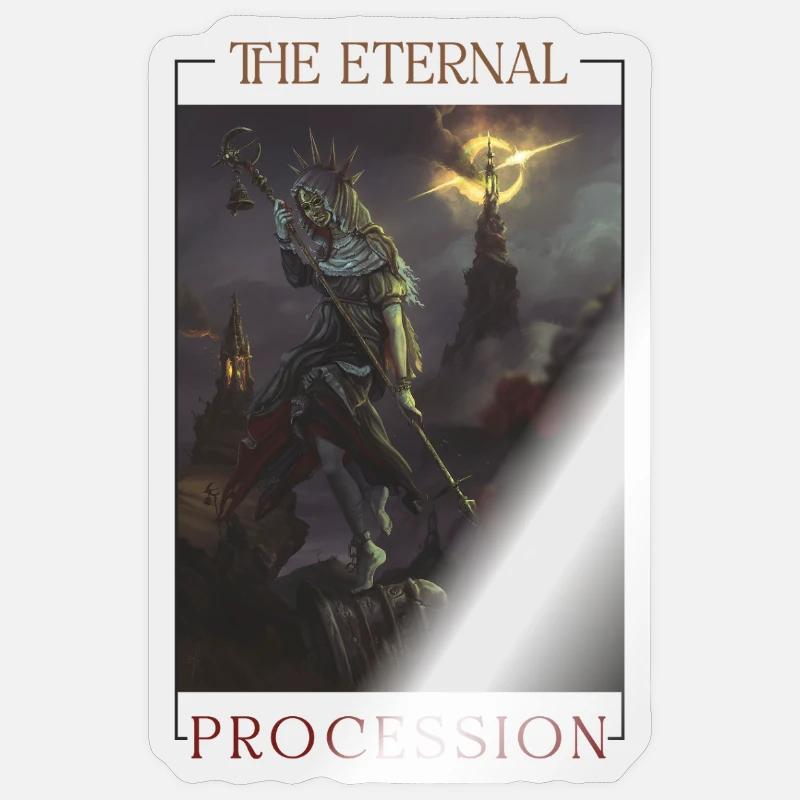 The Eternal Procession - Sticker Größe S (10 x 10 cm) - Transparent glänzend