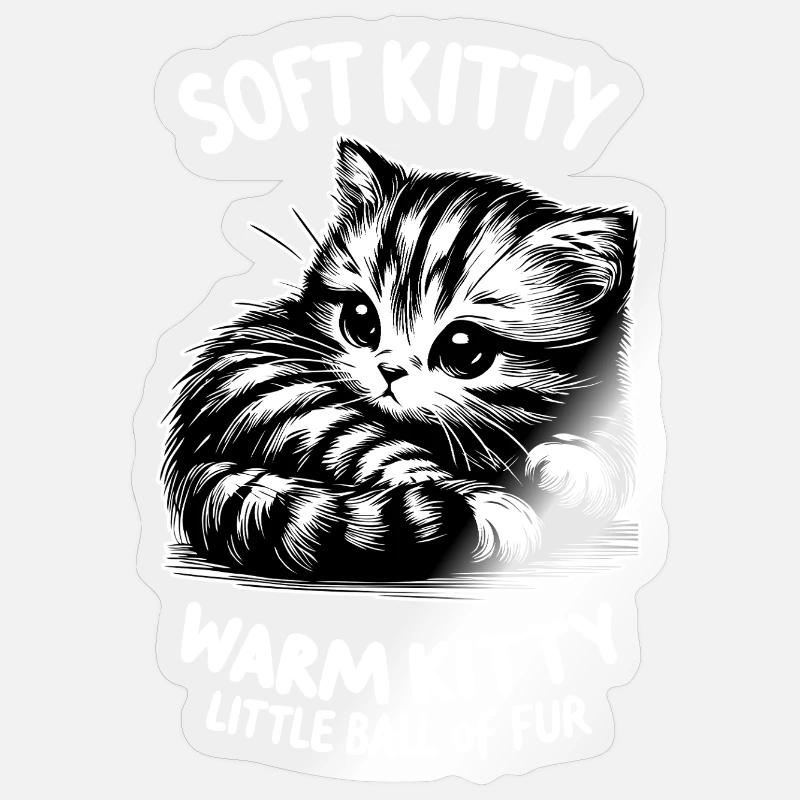 Soft Kitty (dunkel) Sticker Größe S (10 x 10 cm)