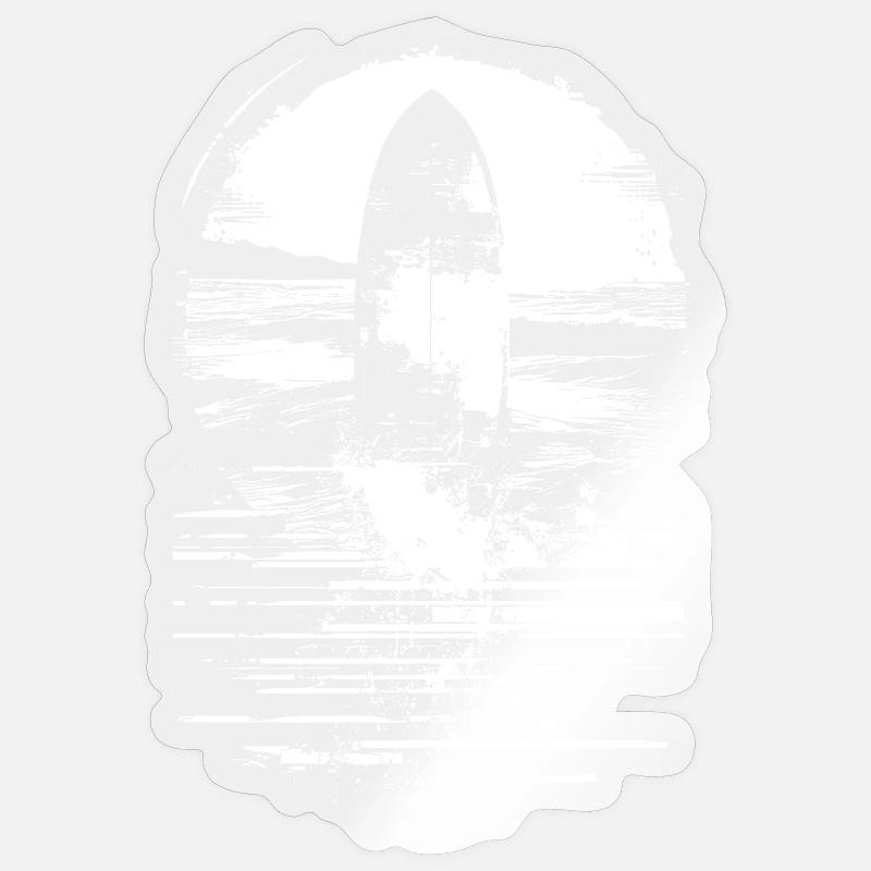 Surfboard Drawing - Sticker size S (10 x 10 cm) - transparent glossy