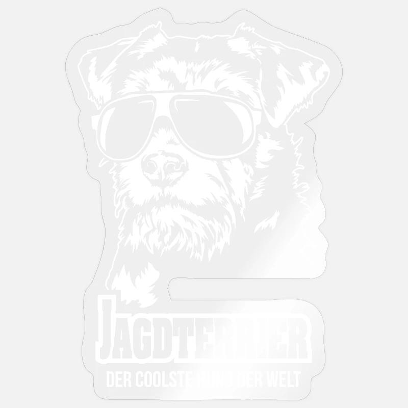Jagdterrier coolster Jagdhund Hunde Wilsigns - Sticker Größe S (10 x 10 cm) - Transparent glänzend