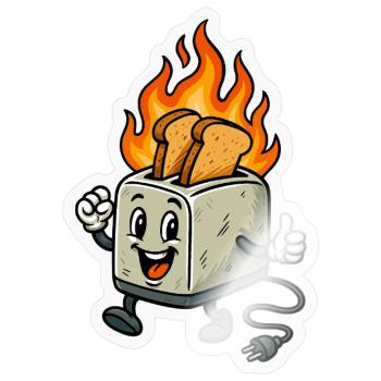 Burning Toast, No Problem! - Sticker size S (10 x 10 cm) - transparent glossy - Front