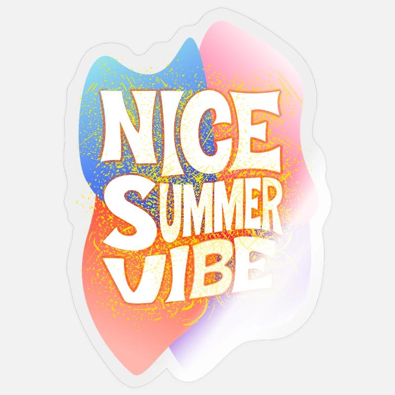 Nice summer vibe - Sticker Größe S (10 x 10 cm) - Transparent glänzend