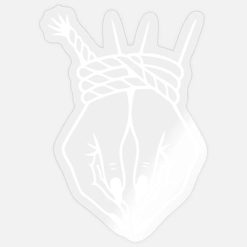 Komplizierte Hand & Seilknoten Illustration - Sticker Größe S (10 x 10 cm) - Transparent glänzend