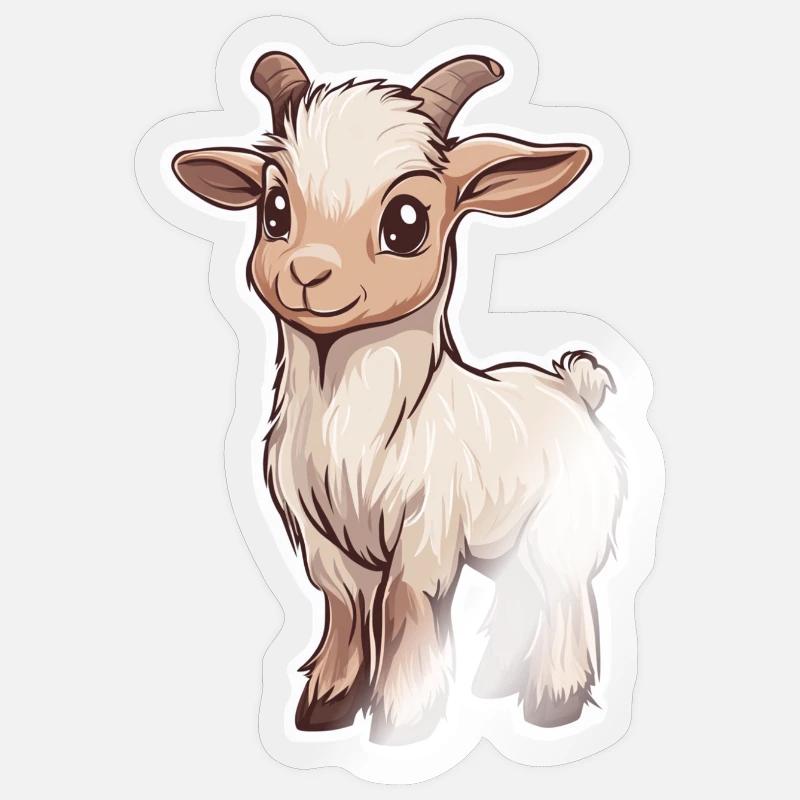 Ziege - Sticker Größe S (10 x 10 cm) - Transparent glänzend