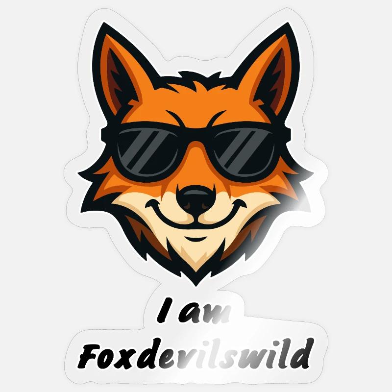 Foxdevilswild - I am Foxdevilswild - be cool - Sticker Größe S (10 x 10 cm) - Transparent glänzend
