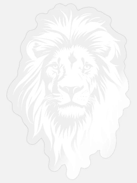 Löwengesicht in Schwarz Weiß - Sticker Größe S (10 x 10 cm) - Transparent glänzend